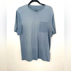 The North Face shirt mens blue Pocket t- shirt logo V-neck medium